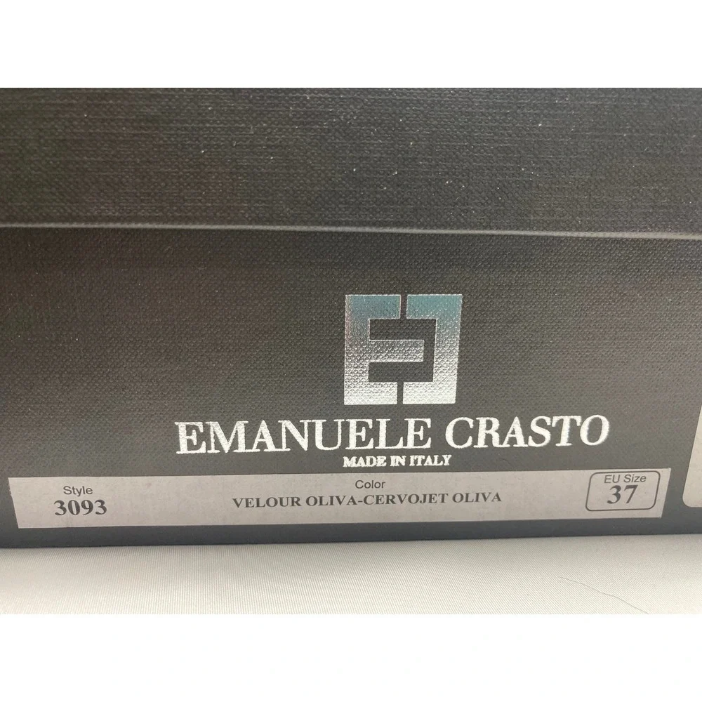 Emanuele Crasto Over the Knee Boots EU 37 / US 6.5 |‎ Military Green Leather NIB